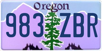 OR license plate 983ZBR