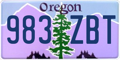OR license plate 983ZBT