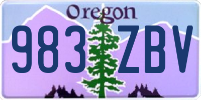 OR license plate 983ZBV