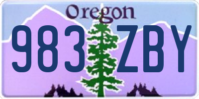OR license plate 983ZBY