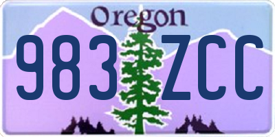 OR license plate 983ZCC