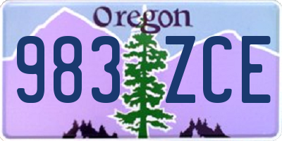 OR license plate 983ZCE