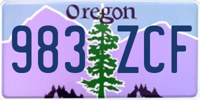 OR license plate 983ZCF