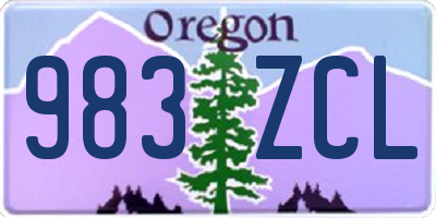 OR license plate 983ZCL