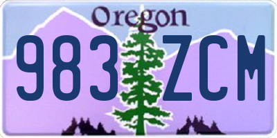 OR license plate 983ZCM