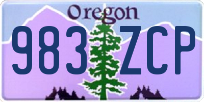 OR license plate 983ZCP