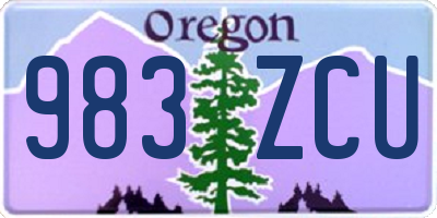 OR license plate 983ZCU