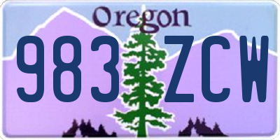 OR license plate 983ZCW