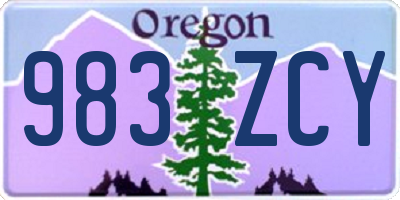 OR license plate 983ZCY