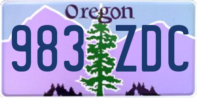 OR license plate 983ZDC
