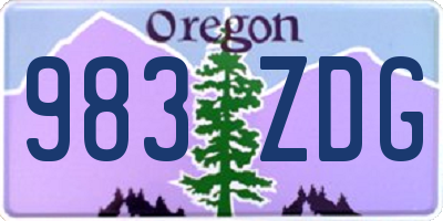 OR license plate 983ZDG