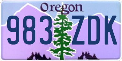 OR license plate 983ZDK