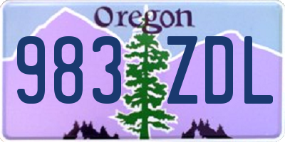 OR license plate 983ZDL