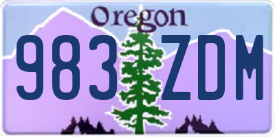 OR license plate 983ZDM