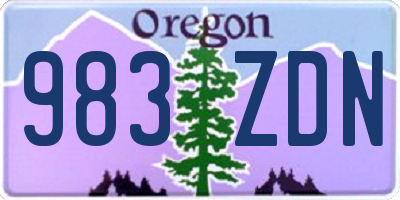 OR license plate 983ZDN
