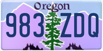OR license plate 983ZDQ