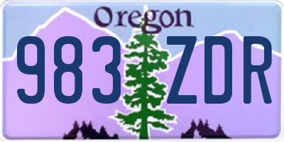 OR license plate 983ZDR