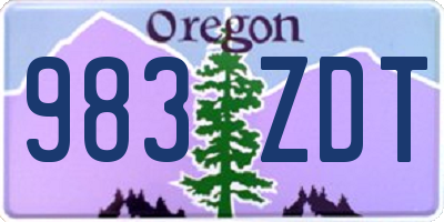 OR license plate 983ZDT