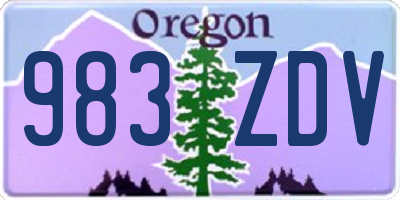 OR license plate 983ZDV