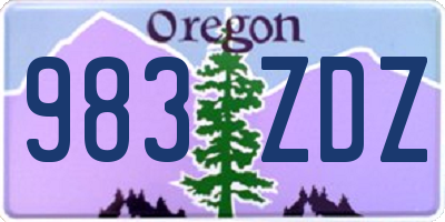 OR license plate 983ZDZ
