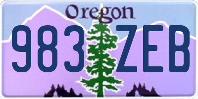 OR license plate 983ZEB