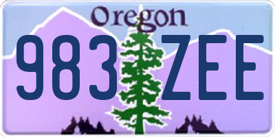 OR license plate 983ZEE