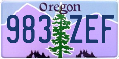 OR license plate 983ZEF