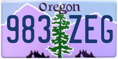 OR license plate 983ZEG