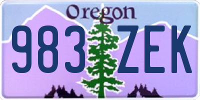 OR license plate 983ZEK