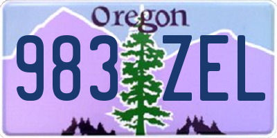 OR license plate 983ZEL