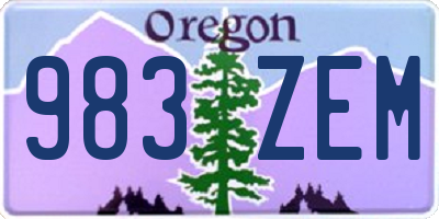 OR license plate 983ZEM
