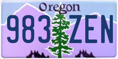 OR license plate 983ZEN