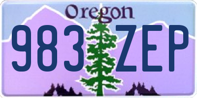 OR license plate 983ZEP