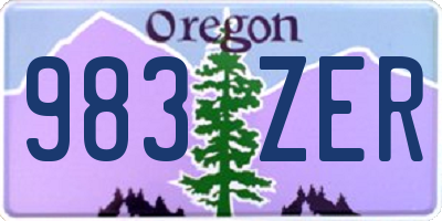OR license plate 983ZER