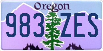 OR license plate 983ZES