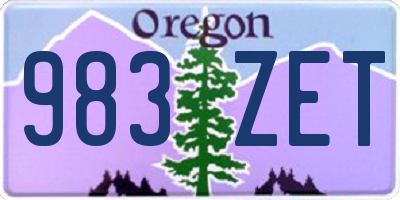 OR license plate 983ZET