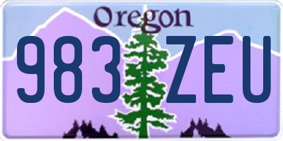 OR license plate 983ZEU