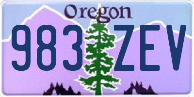 OR license plate 983ZEV