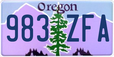 OR license plate 983ZFA