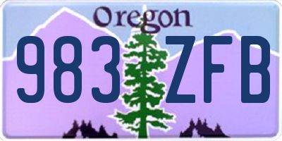 OR license plate 983ZFB