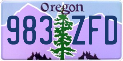 OR license plate 983ZFD