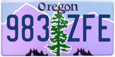 OR license plate 983ZFE
