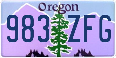 OR license plate 983ZFG