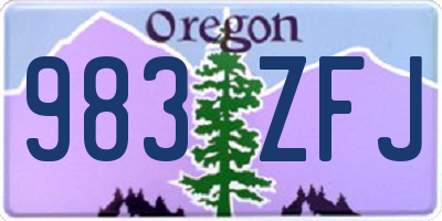 OR license plate 983ZFJ
