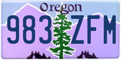 OR license plate 983ZFM