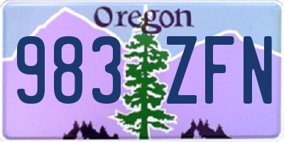 OR license plate 983ZFN