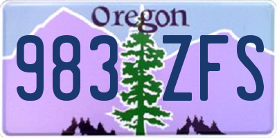 OR license plate 983ZFS