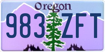 OR license plate 983ZFT