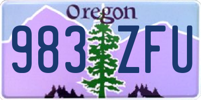 OR license plate 983ZFU