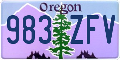 OR license plate 983ZFV